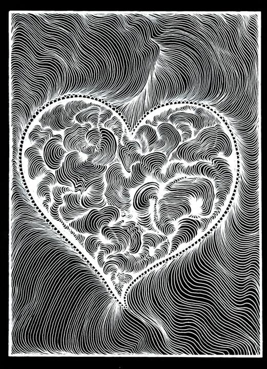 Drawing titled "LOVE2" by Irina Bekker, Original Artwork, Gel pen