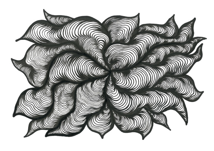 Рисунок под названием "Flower" - Irina Bekker, Подлинное произведение искусства, Гелевая ручка