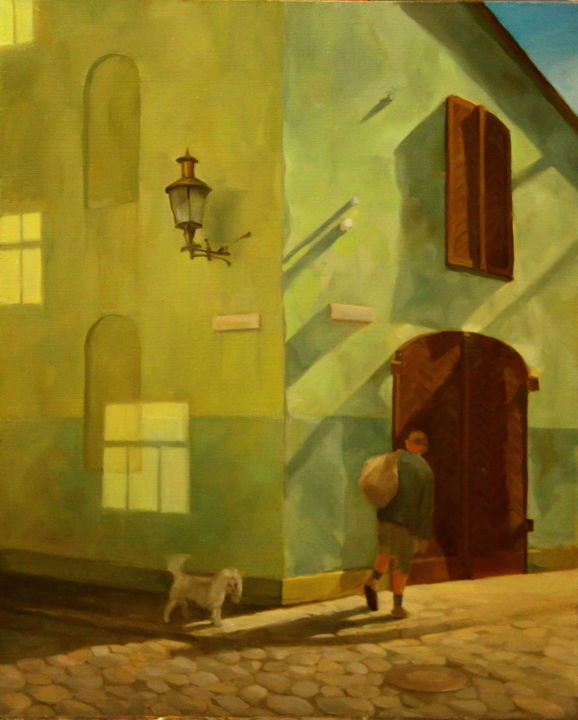 Картина под названием "Странник или перехо…" - Irina Bogdanova, Подлинное произведение искусства, Масло