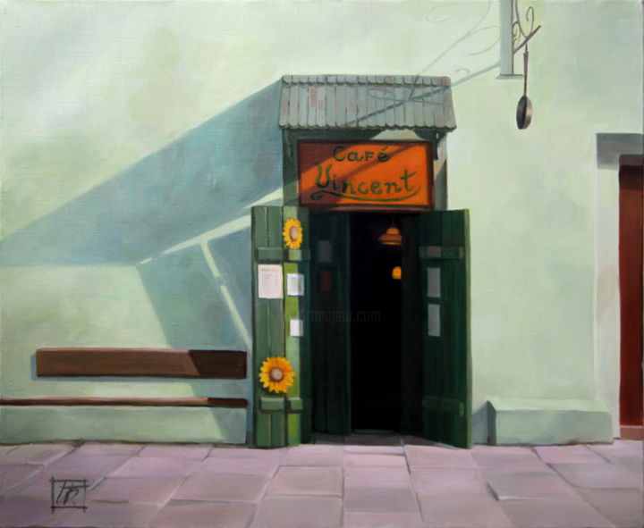 Картина под названием "Кафе Винсент" - Irina Bogdanova, Подлинное произведение искусства, Масло