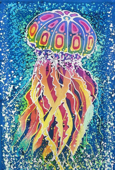 Painting titled "Jellyfish" by Irina Bogomolova, Original Artwork, Acrylic