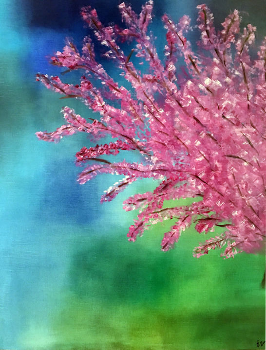 Painting titled "Printemps" by Irina Duquesne, Original Artwork, Oil