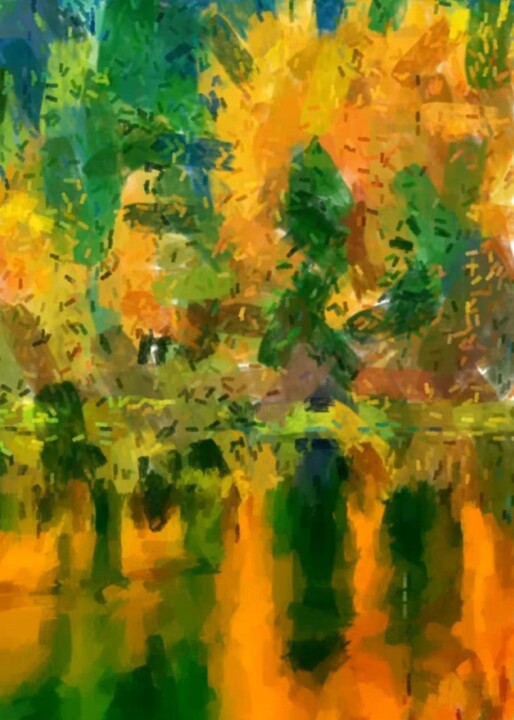 Painting titled "Landscape, Minimali…" by Irina Fedorova, Original Artwork, Oil
