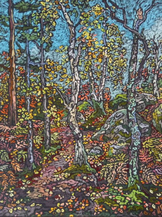 Картина под названием "Forêt de Fontainble…" - Irina Grigoriev-Vaschinkina, Подлинное произведение искусства, Пастель