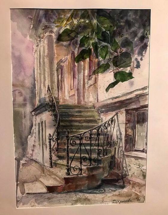 Painting titled "Etude" by Irina Hristova, Original Artwork, Watercolor