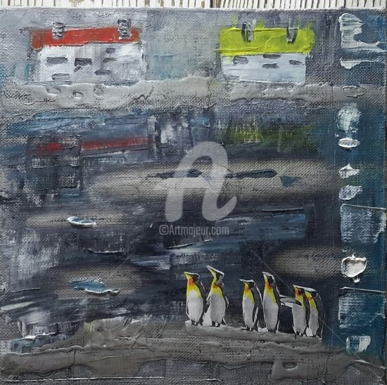 제목이 "Пингвины. Нидерланд…"인 미술작품 Ora로, 원작, 기름