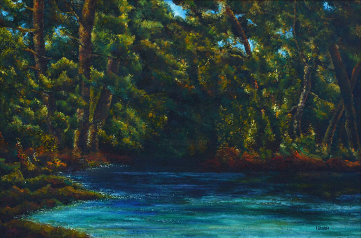 Malerei mit dem Titel "Forest" von Irina Laskin, Original-Kunstwerk, Öl