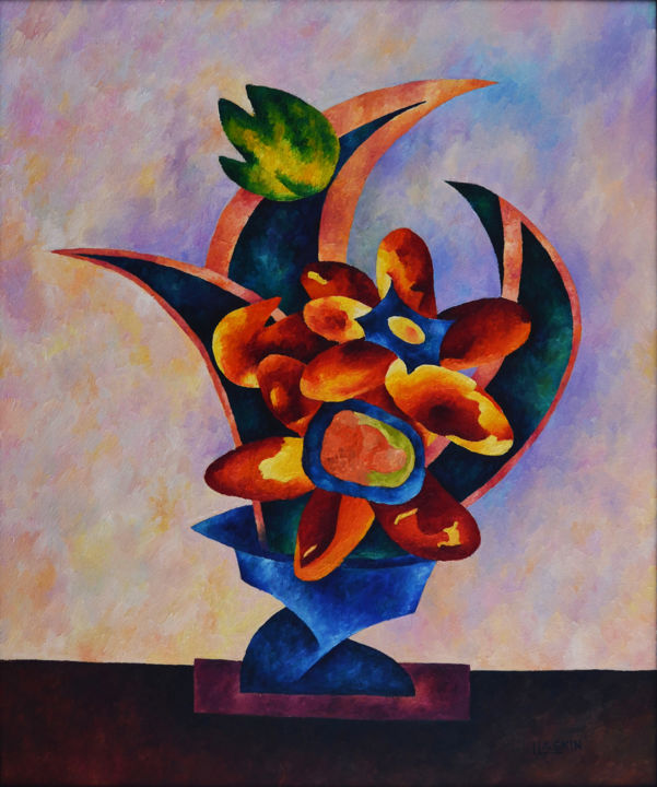 Painting titled "Still life" by Irina Laskin, Original Artwork, Oil