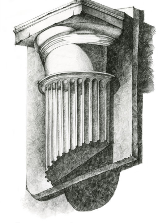 Drawing titled "Architectural detail" by Irina Laskin, Original Artwork, Graphite