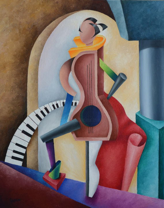 Painting titled "Composition-2" by Irina Laskin, Original Artwork, Oil