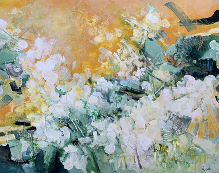 Pintura intitulada "Floral foam" por Irina Laube, Obras de arte originais, Acrílico