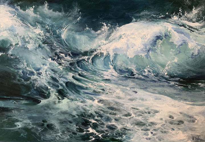 제목이 "Ocean VII"인 미술작품 Irina Laube로, 원작, 아크릴