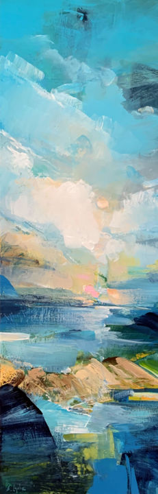 Pittura intitolato "Picnic at the lake" da Irina Laube, Opera d'arte originale, Acrilico