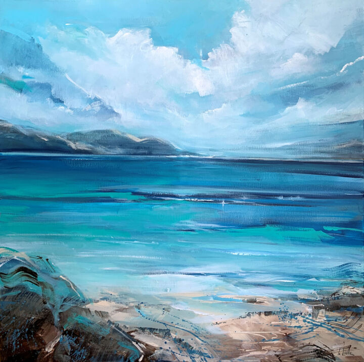 Peinture intitulée "A bay in Italy" par Irina Laube, Œuvre d'art originale, Acrylique