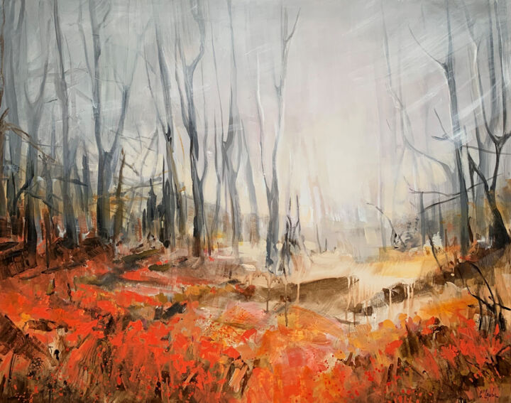 Painting titled "Last autumn day" by Irina Laube, Original Art, Acrylic