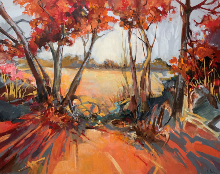 Painting titled "Autumn" by Irina Laube, Original Art, Acrylic