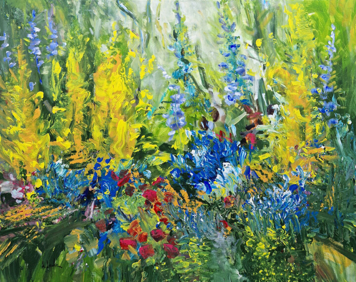 Malerei mit dem Titel "Summer garden I" von Irina Laube, Original-Kunstwerk, Acryl