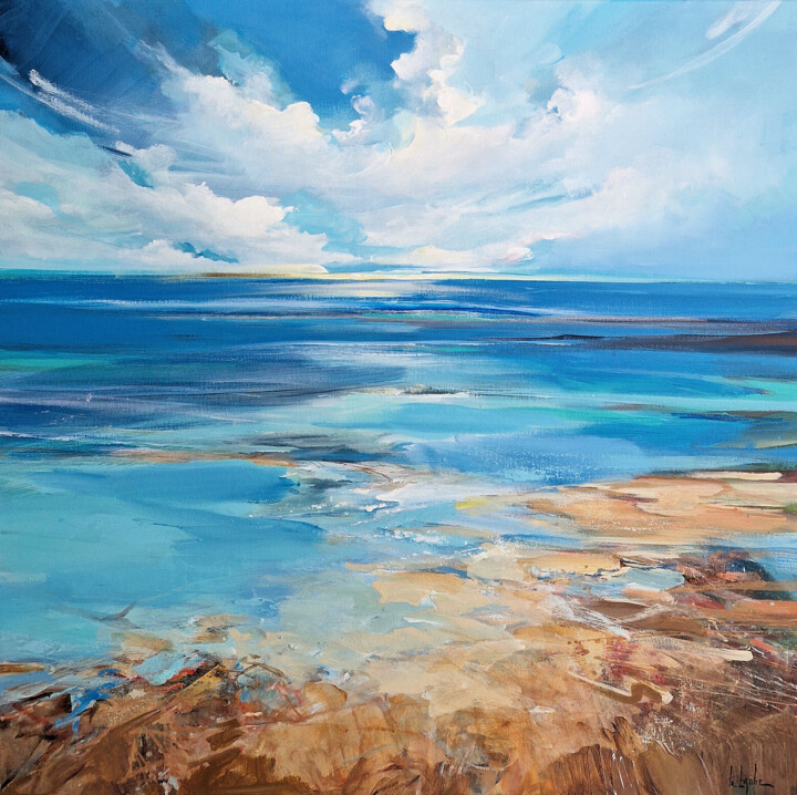 Картина под названием "Stony coast" - Irina Laube, Подлинное произведение искусства, Акрил