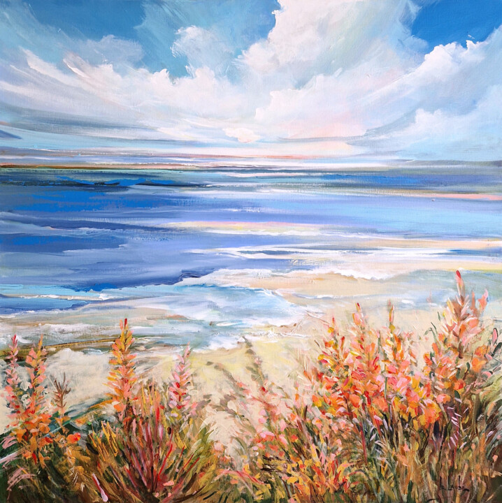 Malerei mit dem Titel "Blooming coast" von Irina Laube, Original-Kunstwerk, Acryl