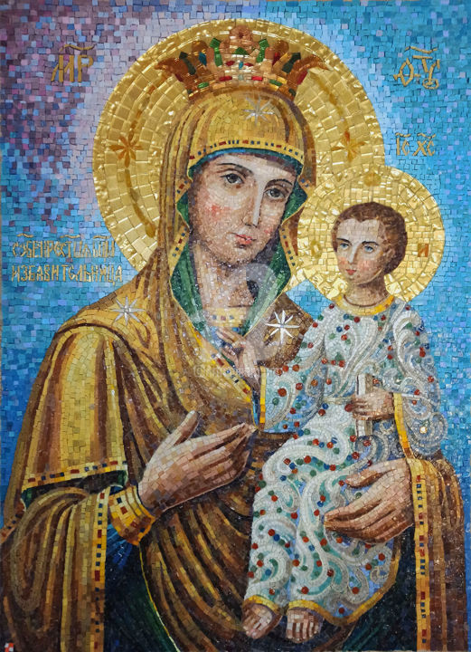 Pintura intitulada "Icon " Deliverer fr…" por Irina Nesterova, Obras de arte originais, Mosaico