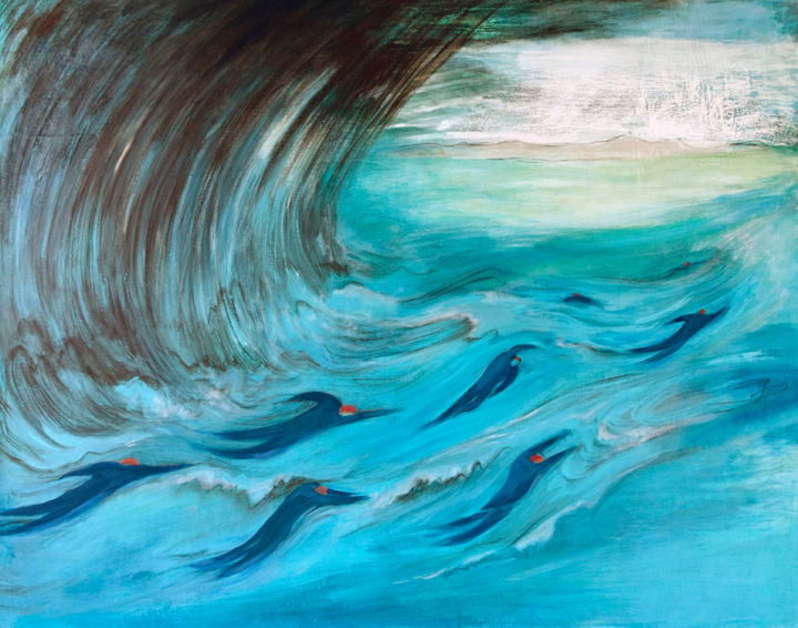 Pintura titulada "Swimmers" por Irina Osleja, Obra de arte original, Acrílico