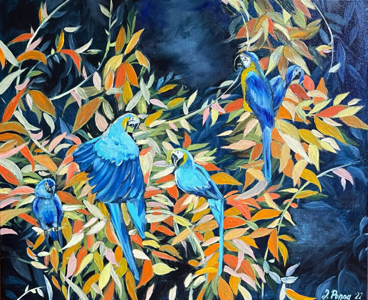 Картина под названием "1000 thoughts" - Irina Ponna, Подлинное произведение искусства, Масло Установлен на Деревянная рама д…