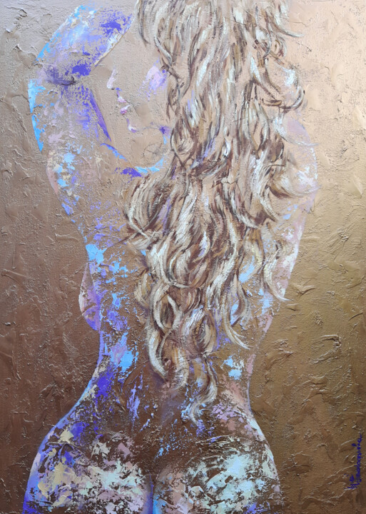 Картина под названием "Female nude paintin…" - Ирина Прокофьева, Подлинное произведение искусства, Масло Установлен на Дерев…