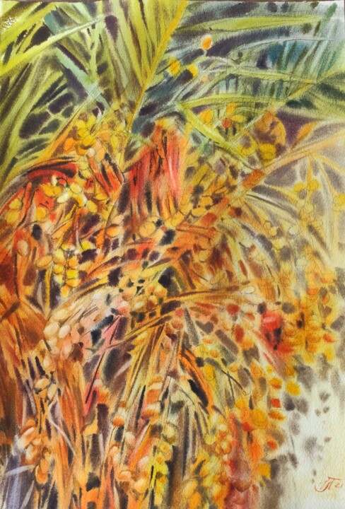 Pintura titulada "Tropical painting f…" por Irina Pronina, Obra de arte original, Acuarela