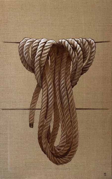 Painting titled "Mooring rope / Швар…" by Irina Safiullina, Original Artwork, Acrylic