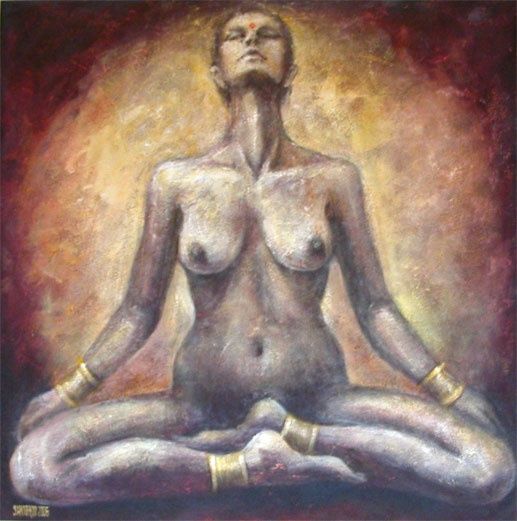 Картина под названием "Lotus" - Irina Samobrod, Подлинное произведение искусства, Масло