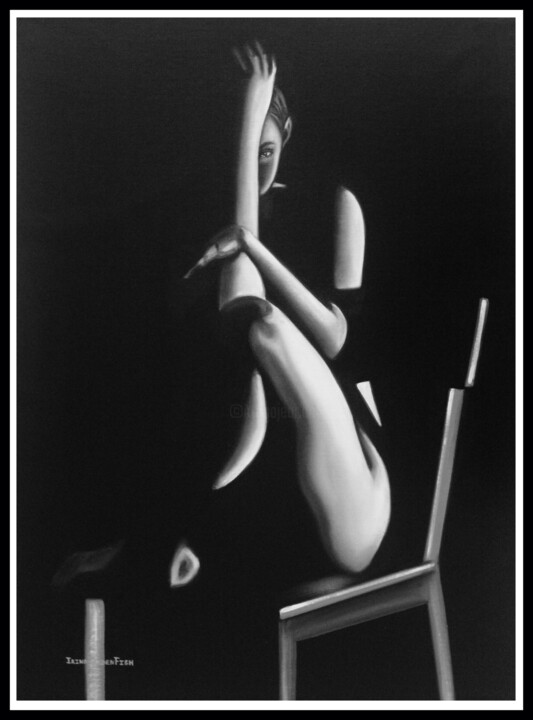 Картина под названием "50 shades of gray" - Irina Shchukina, Подлинное произведение искусства, Масло