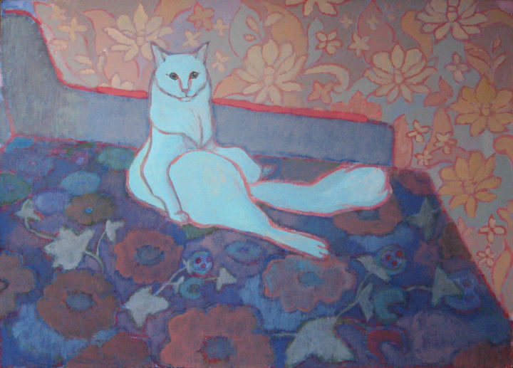 Painting titled "Кот" by Irina Titovets, Original Artwork