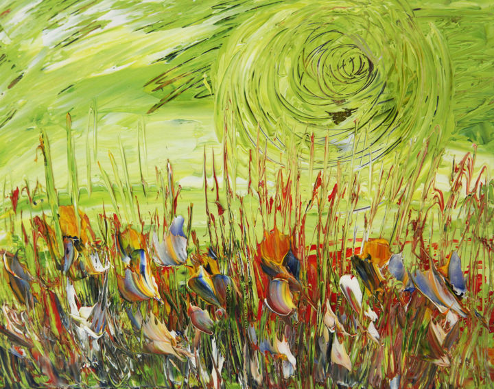 Peinture intitulée "Meadow" par Irina Tuzhilina, Œuvre d'art originale