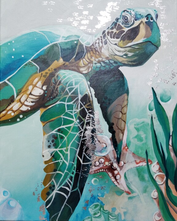 Картина под названием "turtle interior pai…" - Ирина Вишневецкая, Подлинное произведение искусства, Акрил
