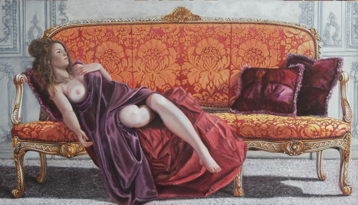 Картина под названием "EMPIRE OF THE SENSES" - Irina Vladi, Подлинное произведение искусства, Масло Установлен на Деревянная…