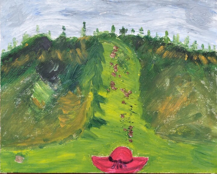 Painting titled "Прогулка в горах" by Irina Voloshina, Original Artwork, Oil