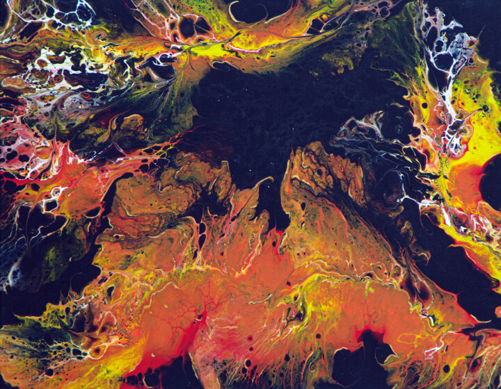 Картина под названием "краски осени" - Irina Vulpe, Подлинное произведение искусства, Акрил Установлен на Деревянная рама дл…