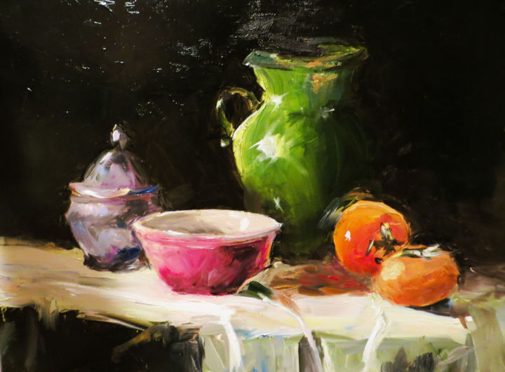 Painting titled "Оранжевое настроение" by Irina Iatsiv, Original Artwork, Oil
