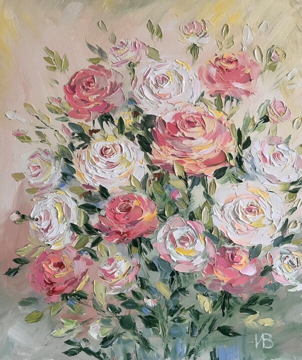 Peinture intitulée "Розы" par Irina Zelenina, Œuvre d'art originale, Huile