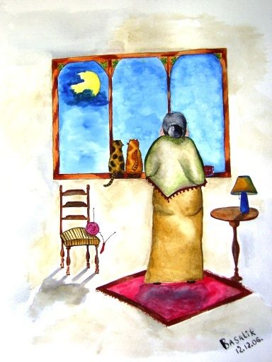 Painting titled "Evening" by Irina Basalik El Houri, Original Artwork