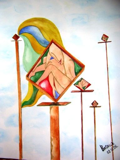 Peinture intitulée "Mirros" par Irina Basalik El Houri, Œuvre d'art originale