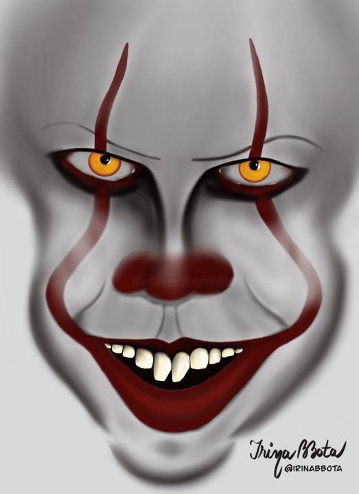 Digital Arts titled "Pennywise" by Irina Bbota, Original Artwork, Digital Painting