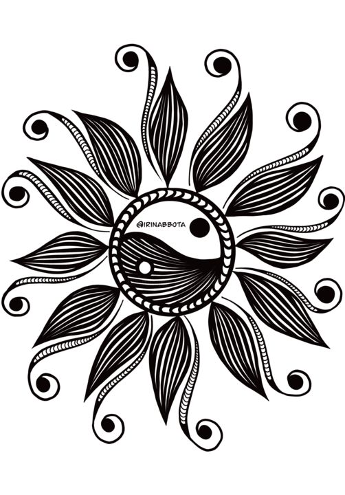 Artes digitais intitulada "Sunflower mandala" por Irina Bbota, Obras de arte originais, Trabalho Digital 2D