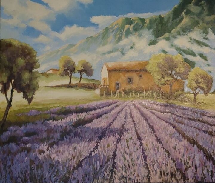 Pittura intitolato "Morning Provence La…" da Irina Beiu, Opera d'arte originale, Olio