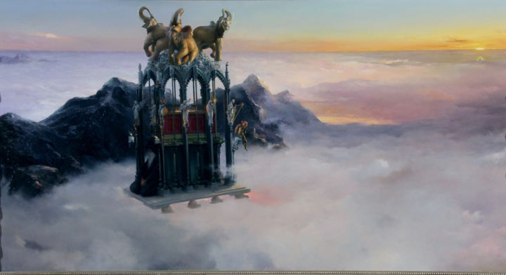 Pintura intitulada "immersed in heaven…" por Vladimir Novikov, Obras de arte originais, Óleo