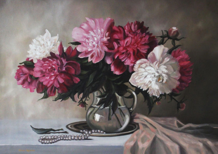 Painting titled "MAY PRESENTS" by Irina Flowers, Original Artwork, Oil