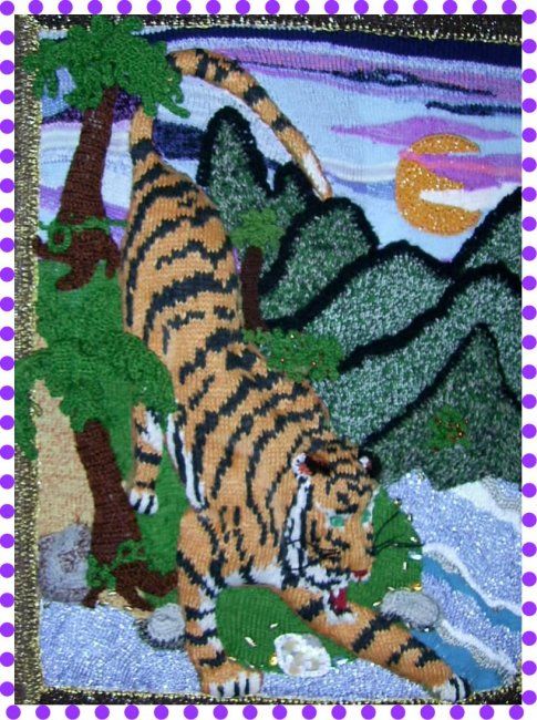 「Тигр」というタイトルのアートクラフト Ирина Крихелиによって, オリジナルのアートワーク