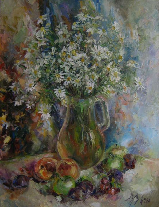 Картина под названием "Дары лета" - Irene Kruglov, Подлинное произведение искусства, Масло