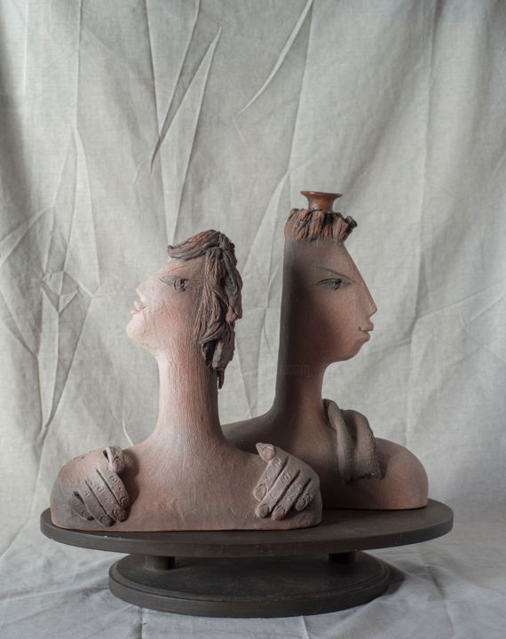 Скульптура под названием ""Тайное свидание"" - Ирина Оркина, Подлинное произведение искусства, Керамика