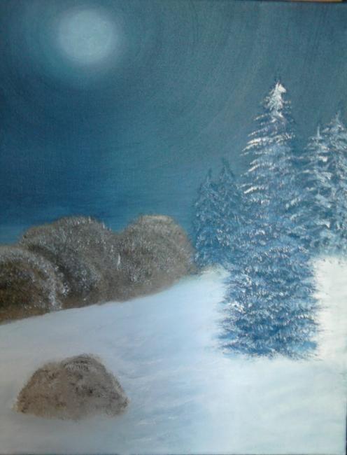 Peinture intitulée "Лунная ночь the Mo…" par Irosman, Œuvre d'art originale,